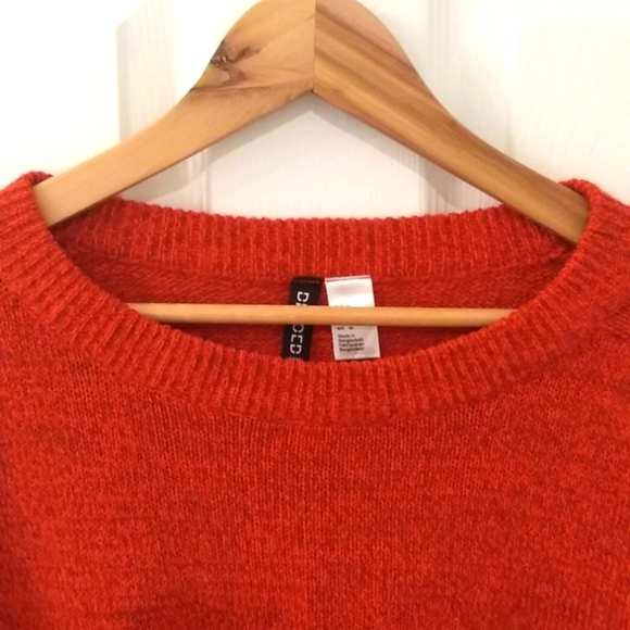 H&M Fall Pumpkin Orange Rustic Fall Sweater Size M - Picture 3 of 7
